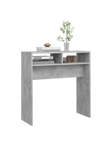 Tavolino Consolle Grigio Cemento 78x30x80cm Legno Multistrato