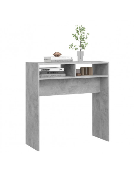 Tavolino Consolle Grigio Cemento 78x30x80cm Legno Multistrato