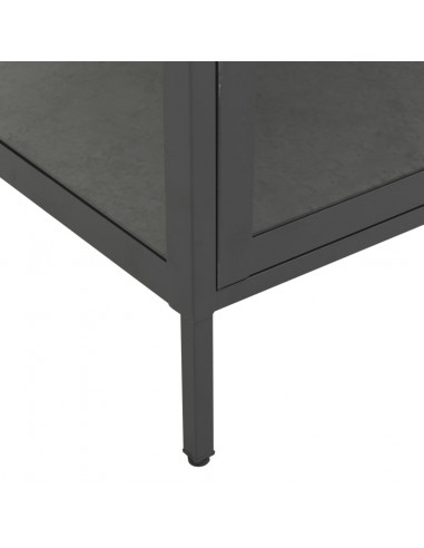 Vetrina Antracite 90x40x180 cm in Acciaio e Vetro Temperato