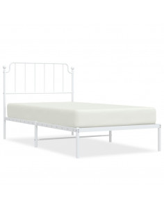 Giroletto con Testiera Metallo Bianco 100x190 cm 2