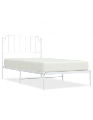 Giroletto con Testiera Metallo Bianco 100x190 cm