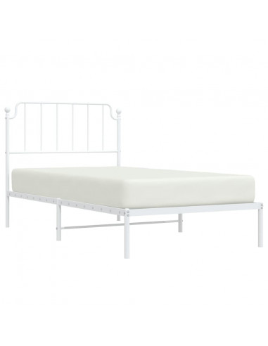 Giroletto con Testiera Metallo Bianco 100x190 cm