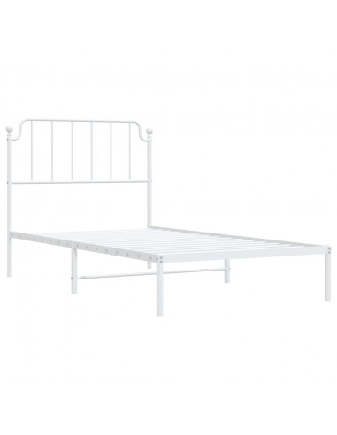 Giroletto con Testiera Metallo Bianco 100x190 cm