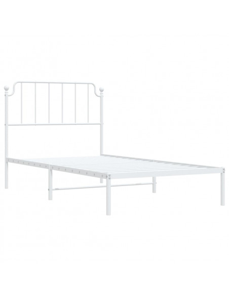 Giroletto con Testiera Metallo Bianco 100x190 cm
