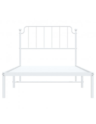 Giroletto con Testiera Metallo Bianco 100x190 cm