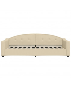 Divano Letto Estraibile con Cassetti Crema 80x200 cm in Tessuto 2