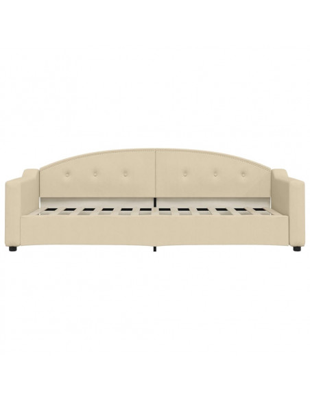 Divano Letto Estraibile con Cassetti Crema 80x200 cm in Tessuto