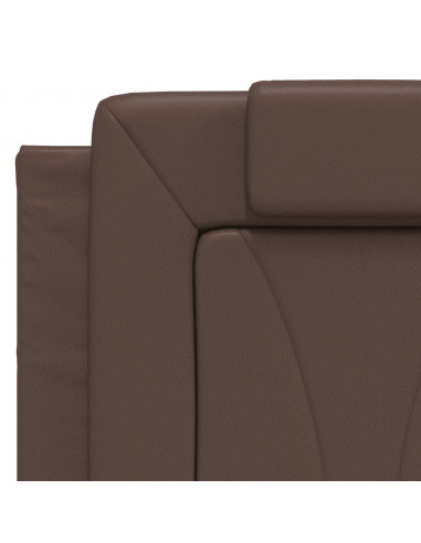 Giroletto con Testiera Marrone 140x200 cm in Similpelle