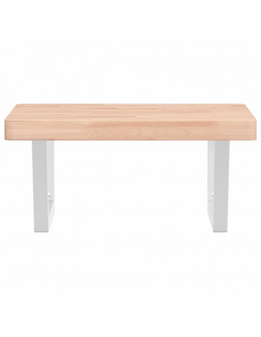 Ripiano a Parete per Lavabo in Acciaio e Massello di Faggio