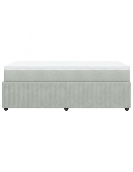 Giroletto a Molle con Materasso Grigio Chiaro 90x190 cm Velluto