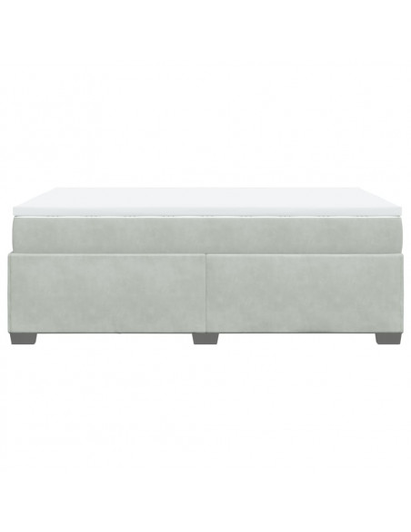 Giroletto a Molle con Materasso Grigio Chiaro 120x200cm Velluto