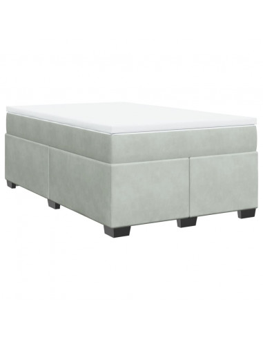 Giroletto a Molle con Materasso Grigio Chiaro 120x200cm Velluto