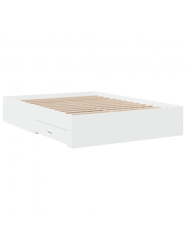 Giroletto con Cassetti Bianco 120x190 cm in Legno Multistrato