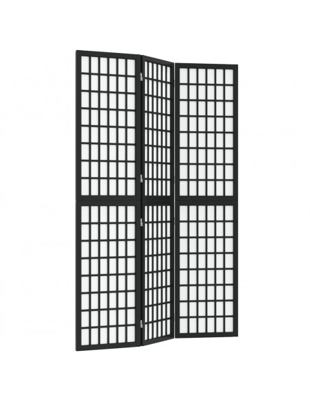 Divisorio Pieghevole 3 Pannelli Stile Giapponese 120x170cm Nero