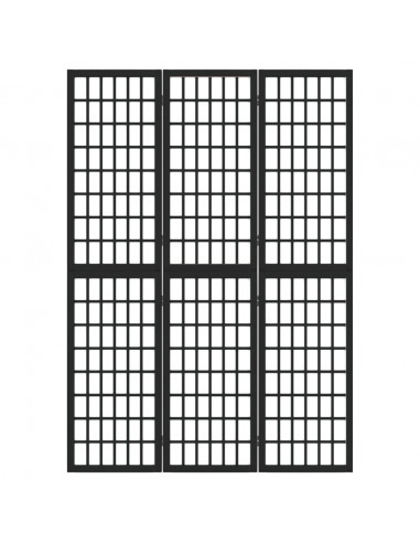 Divisorio Pieghevole 3 Pannelli Stile Giapponese 120x170cm Nero
