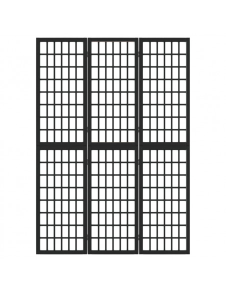 Divisorio Pieghevole 3 Pannelli Stile Giapponese 120x170cm Nero