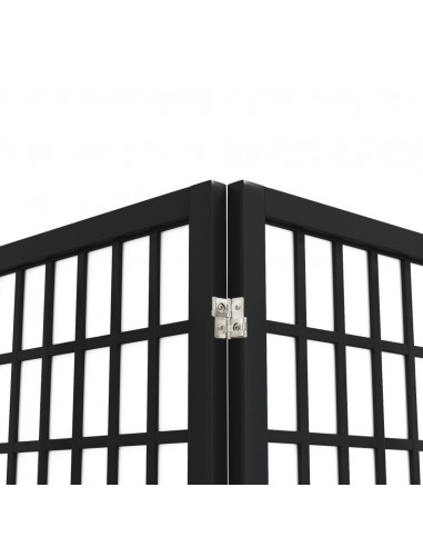 Divisorio Pieghevole 3 Pannelli Stile Giapponese 120x170cm Nero