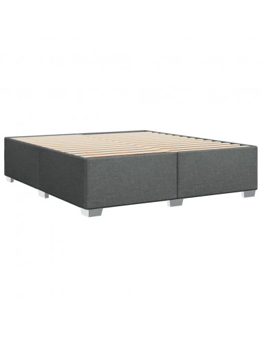 Giroletto a Molle con Materasso Grigio Scuro 180x200 cm Tessuto