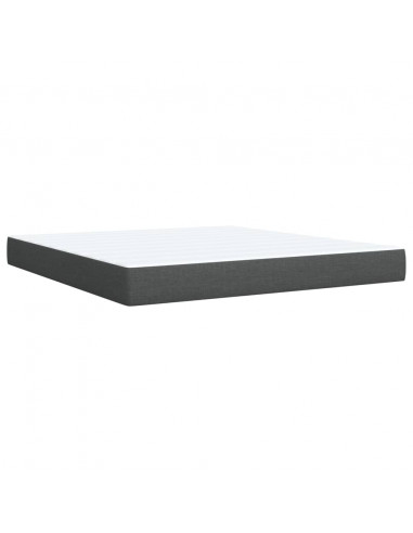 Giroletto a Molle con Materasso Grigio Scuro 180x200 cm Tessuto