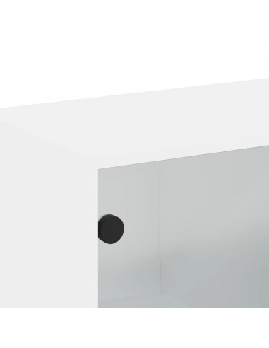 Mobile a Muro con Ante in Vetro Bianco 68x37x68,5 cm