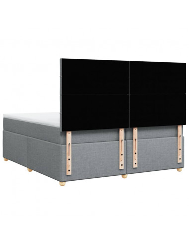 Giroletto a Molle con Materasso Grigio Chiaro 200x200cm Tessuto