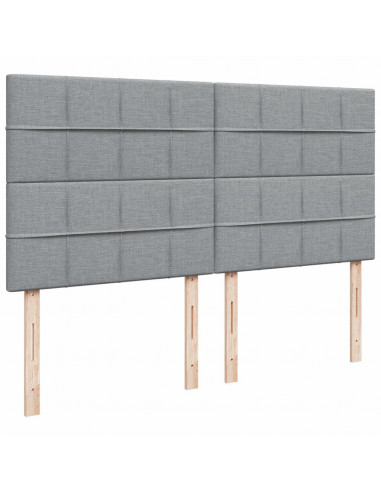 Giroletto a Molle con Materasso Grigio Chiaro 200x200cm Tessuto