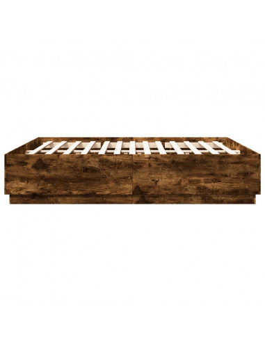 Giroletto con Luci LED Rovere Fumo 200x200 cm Legno Multistrato