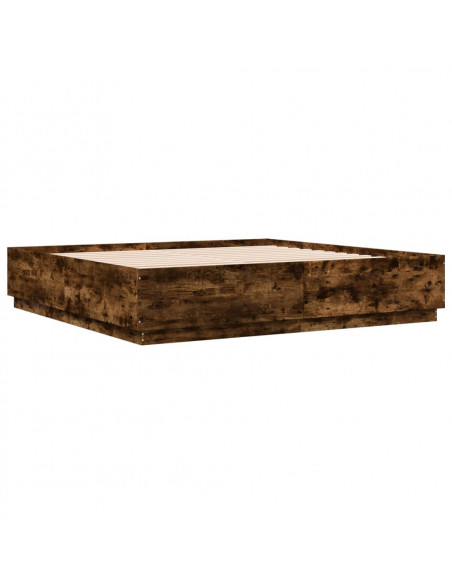 Giroletto con Luci LED Rovere Fumo 200x200 cm Legno Multistrato