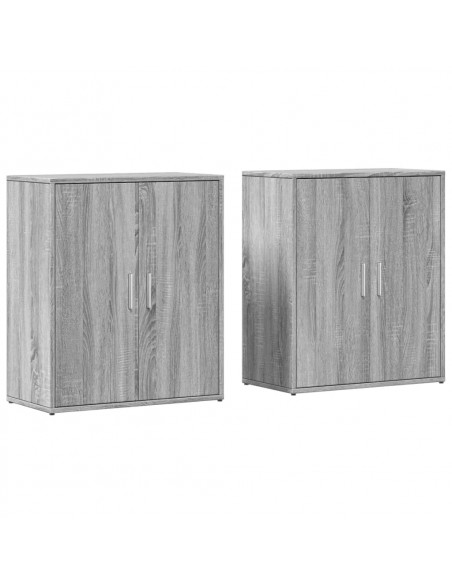 Credenze 2 pz Grigio Sonoma 60x31x70 cm in Legno Multistrato