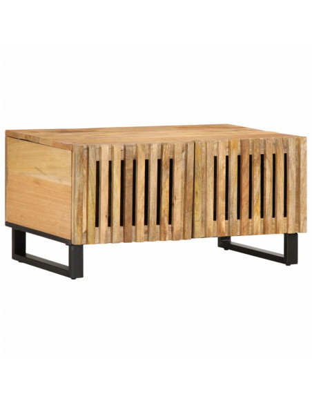 Tavolino da Salotto 80x51x40 cm Legno Massello di Mango Grezzo