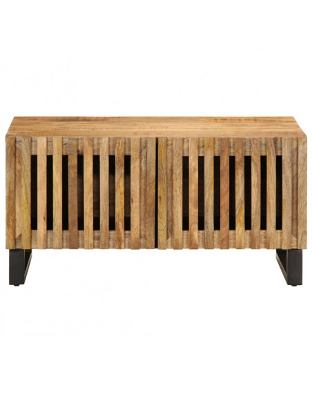Tavolino da Salotto 80x51x40 cm Legno Massello di Mango Grezzo