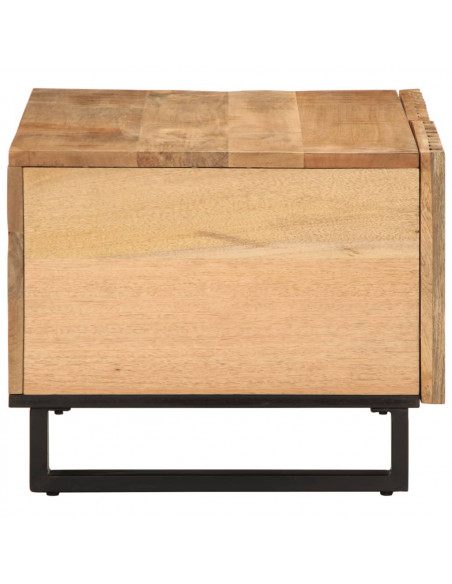 Tavolino da Salotto 80x51x40 cm Legno Massello di Mango Grezzo