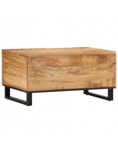 Tavolino da Salotto 80x51x40 cm Legno Massello di Mango Grezzo