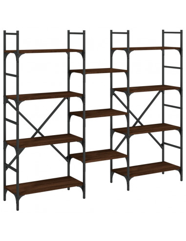 Libreria Rovere Marrone 160x28,5x136,5 cm in Legno Multistrato