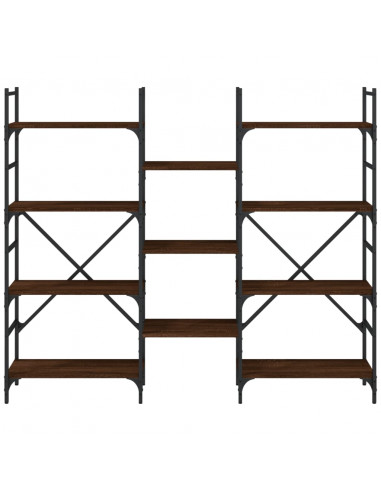 Libreria Rovere Marrone 160x28,5x136,5 cm in Legno Multistrato