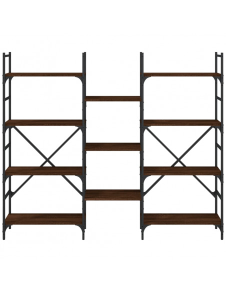 Libreria Rovere Marrone 160x28,5x136,5 cm in Legno Multistrato
