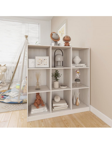 Libreria/Divisorio Bianco 104x33,5x110 cm in Massello di Pino