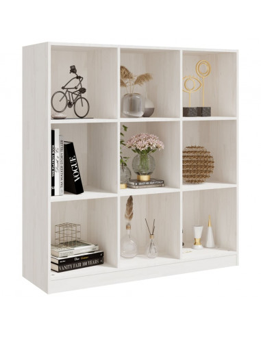 Libreria/Divisorio Bianco 104x33,5x110 cm in Massello di Pino