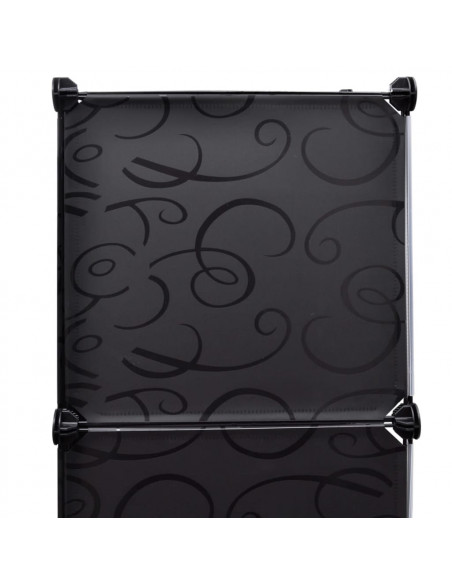 Armadio Modulare con 9 Scomparti 37x115x150 cm Nero e Bianco