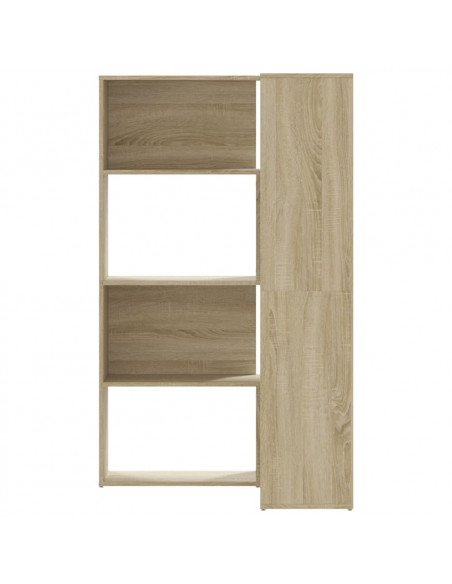 Libreria Angolare 4Ripiani Rovere Sonoma 85x85x140cm Truciolato