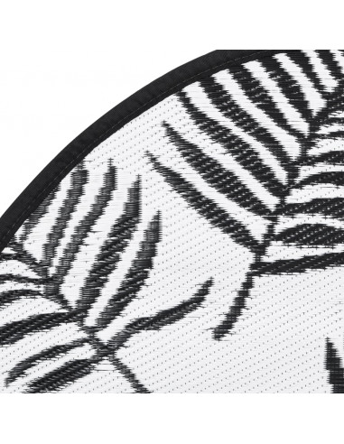 Tappeto da Esterni Bianco e Nero Ø120 cm in PP