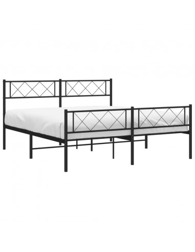 Giroletto con Testiera e Pediera Metallo Nero 135x190 cm