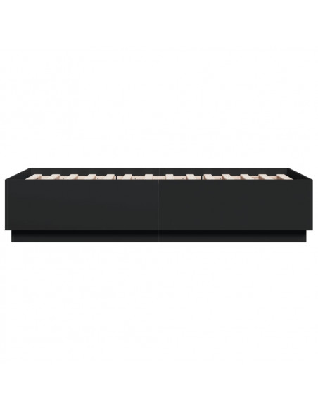 Giroletto con Luci LED Nero 90x190 cm in Legno Multistrato