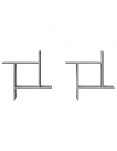 Mensole a Parete 2pz Grigio Sonoma 50x12x50 cm in Truciolato