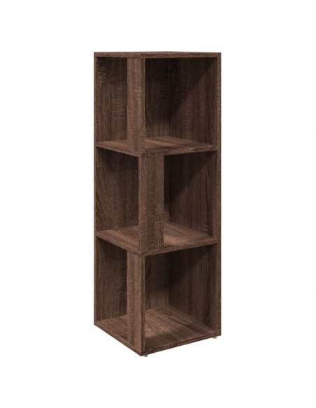 Scaffale Angolare Rovere Marrone 33x33x100 cm Legno Multistrato
