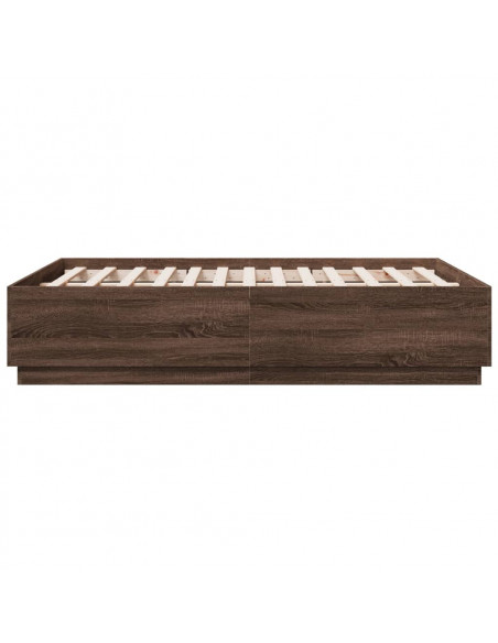 Giroletto Luci LED Rovere Marrone 140x190 cm Legno Multistrato