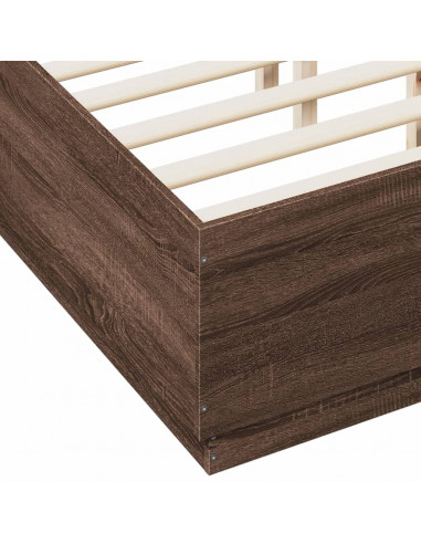 Giroletto Luci LED Rovere Marrone 140x190 cm Legno Multistrato