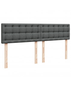 Giroletto a Molle con Materasso Grigio Scuro 200x200 cm Tessuto 2