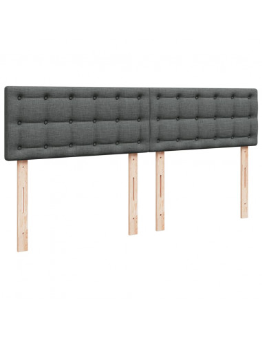 Giroletto a Molle con Materasso Grigio Scuro 200x200 cm Tessuto