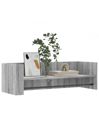 Mensola a Muro Grigio Sonoma 100x35x30,5 cm Legno Multistrato